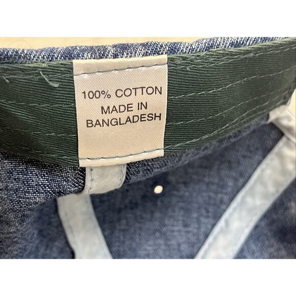 Vtg Imperial Headwear Official Rock Gear Denim & Leather Stitched Hat Strapback - Picture 9 of 10